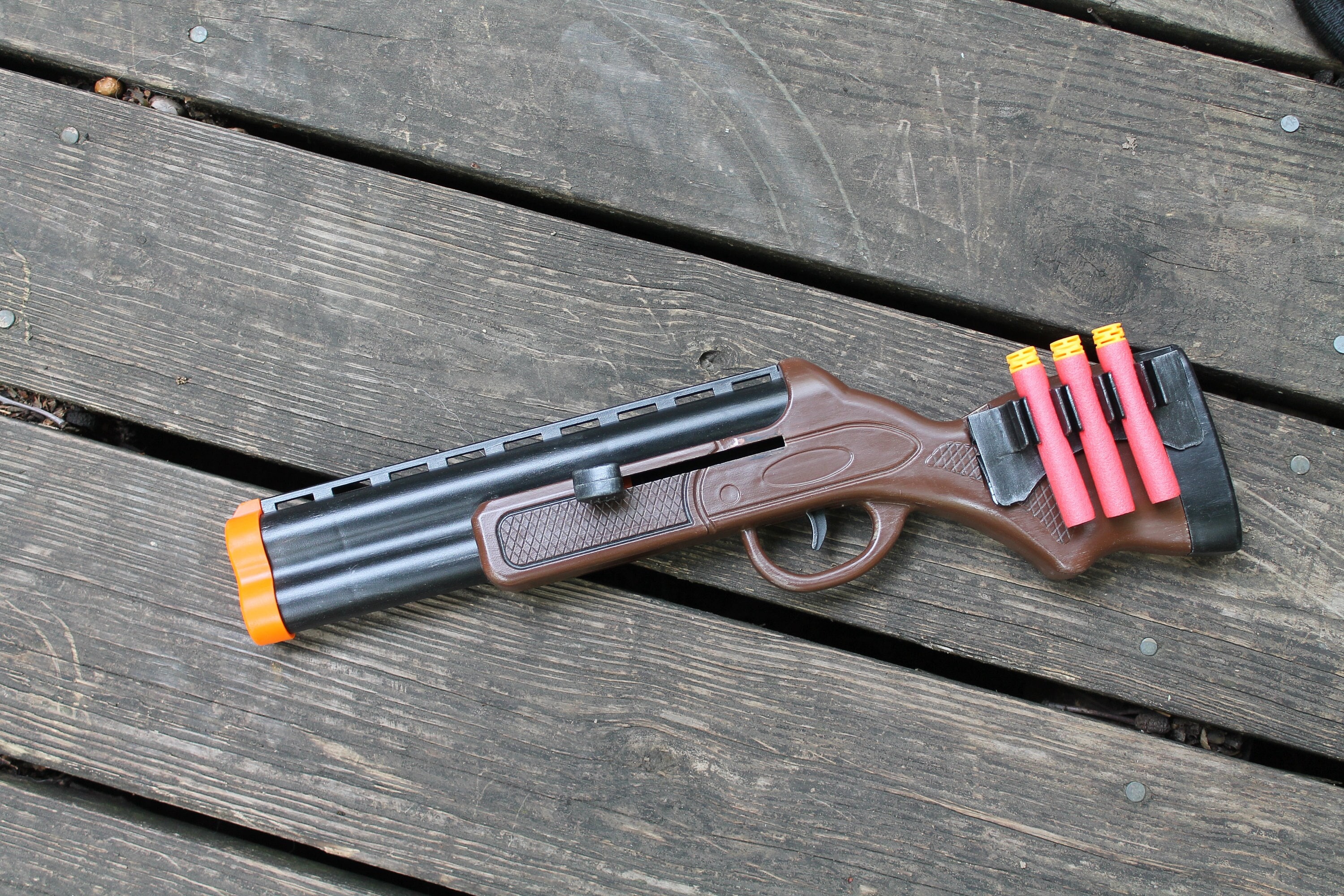 NERF MEGA CENTURION Orange Black Blaster Gun Rifle Cosplay Painted