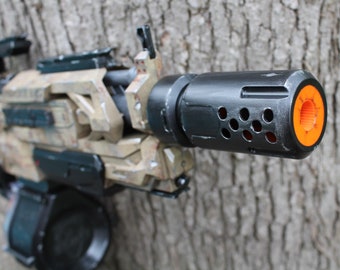 Custom Painted and Modded Nerf Modulus ECS-10 Motorized Blaster.  Be Ready For Your Next Cosplay With This Blaster.  Great Looking Prop