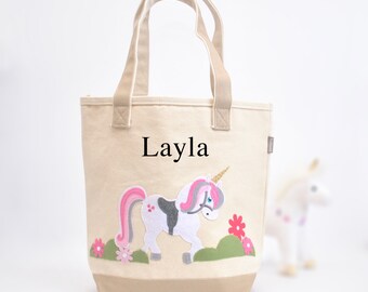 Embroidery Free! Unicorn Tote Bag Overnight Bag Book Bag Toy Bag