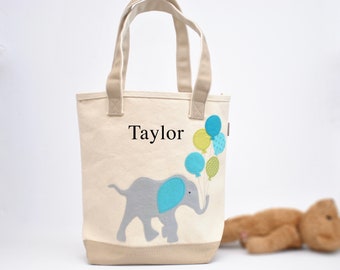Elephant Tote|Personalized Tote|Elephant Nursery|Elephant baby shower |Elephant party|Toddler Tote Bag |Kids Library bag|Preschool tote bag