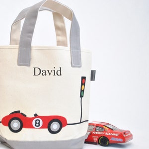 Small Car Tote | Personalized Tote Bag|Race Car Tote Bag|Kids Tote Bag|Boys Tote Bag|Kids Library Bag|preschool tote|Gifts for Grand Kids|