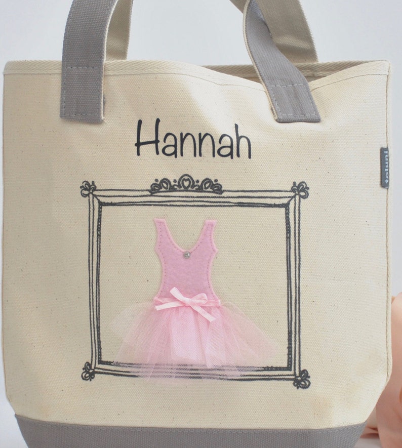 Small Ballerina Tote, Tutu Ballet Bag, Flower Girl Gifts, Personalized Gifts, Tutu Bag, Ballet Bag, Dance Bag, Personalized Girls Dance Bag image 4