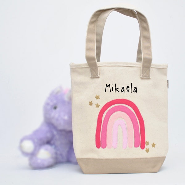 Rainbow Tote|Personalized Tote |Rainbow Nursery |Rainbow baby shower gift |Kids Library bag