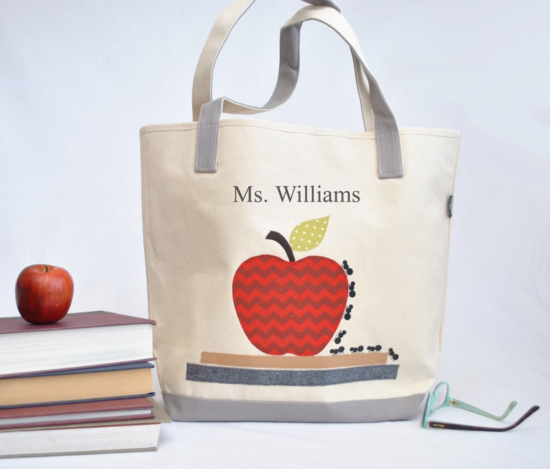 Large Teacher Tote Bag Personalized Teacher Tote Bag Etsy