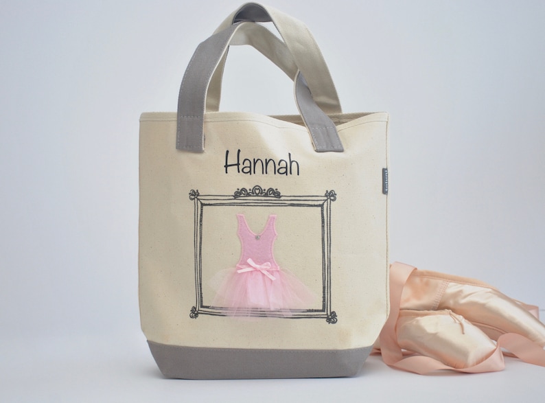 Small Ballerina Tote, Tutu Ballet Bag, Flower Girl Gifts, Personalized Gifts, Tutu Bag, Ballet Bag, Dance Bag, Personalized Girls Dance Bag image 1