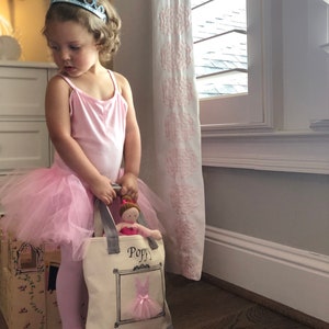 Small Ballerina Tote, Tutu Ballet Bag, Flower Girl Gifts, Personalized Gifts, Tutu Bag, Ballet Bag, Dance Bag, Personalized Girls Dance Bag image 2