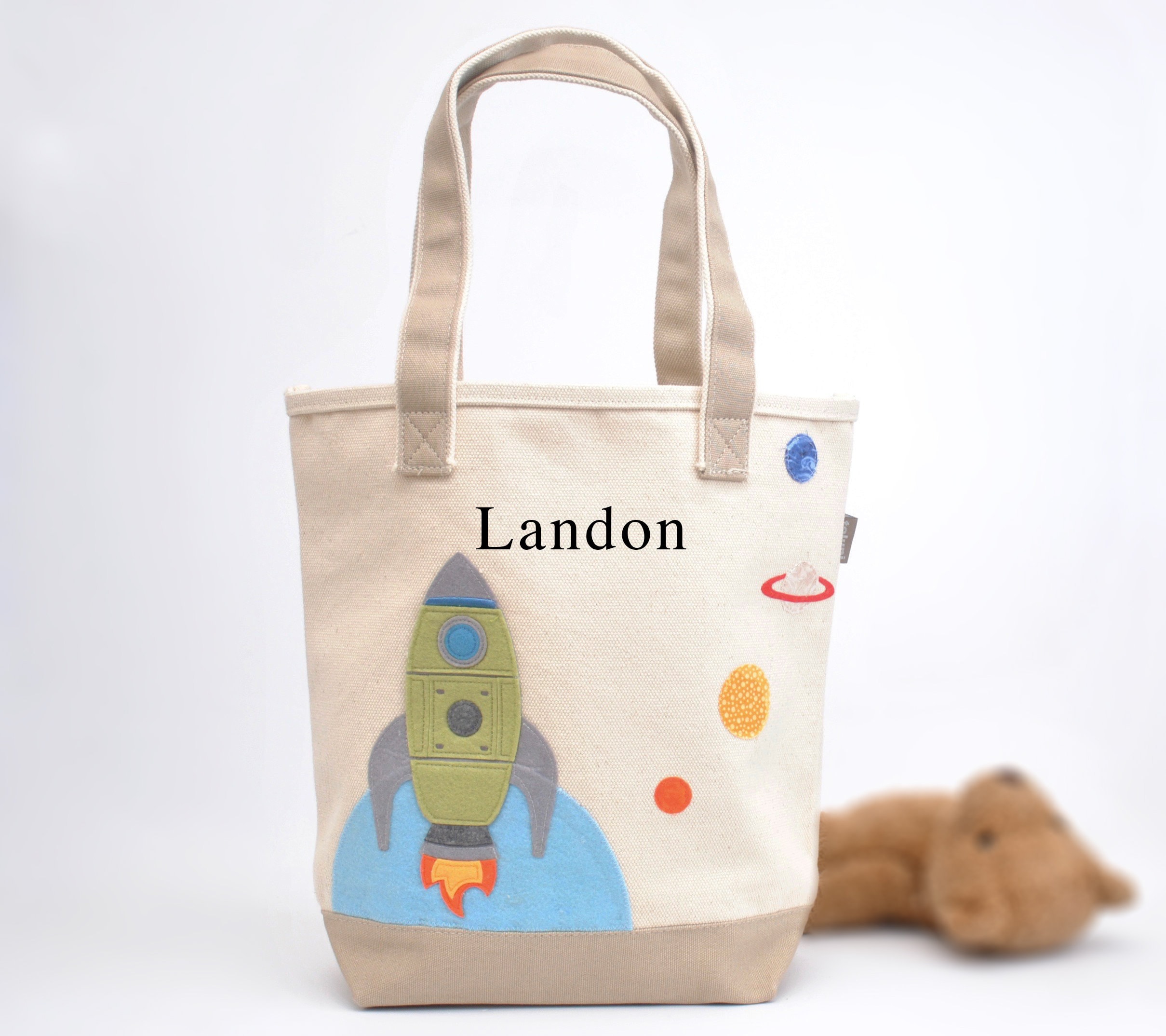 Medium Rocket Tote Bagpersonalized Tote Bag Rocket Ship Etsy Ireland