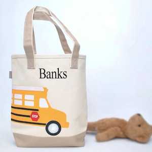 fourre-tout pour autobus scolaire | Sac fourre-tout personnalisé |Sac fourre-tout pour enfants|Sac fourre-tout pour garçons|Sac bibliothèque pour enfants|sac fourre-tout pour enfants d'âge préscolaire|Cadeaux pour grands enfants|
