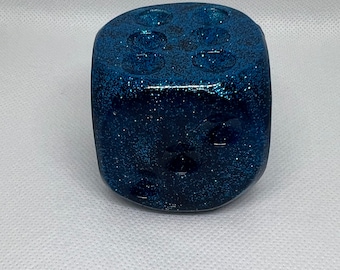 2 - 2 1/2" Blue Metal Flake Dice Knob