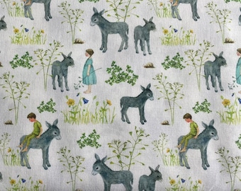cotton fabric favorite donkey by acufactum