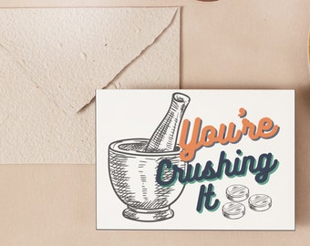 You&#39;re Crushing It Pharmacy Week Printable Greeting Card | Pharmacy Appreciation Card | Hospital Thank You Card Printable Instant Download