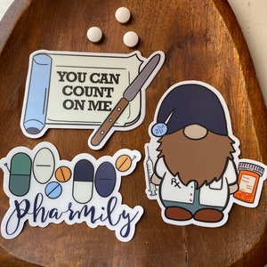 Pharmacy You Can Count on Me Sticker Pack of 3 Pharmacy Technician Pharmacist Pharmacy Intern Gift