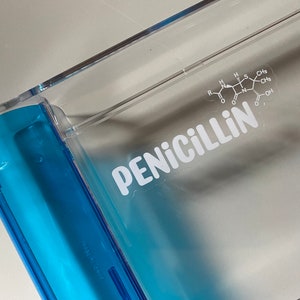 Penicillin Tray Pharmacy Counting Tray Front Adhesive Sticker | 3&quot; x 1.07&quot; Pharmacy Technician Pharmacist Pharmacy Intern