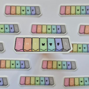 Funny WTF Pill Box Sticker: Pharmacy Worker Gift (2.21" x 1")