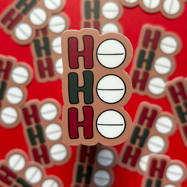 HoHoHo Pill Sticker | 2" x 1.22" |  Pharmacy Sticker Nurse Service Christmas Gift Pharmacy Technician Pharmacist Intern Gift