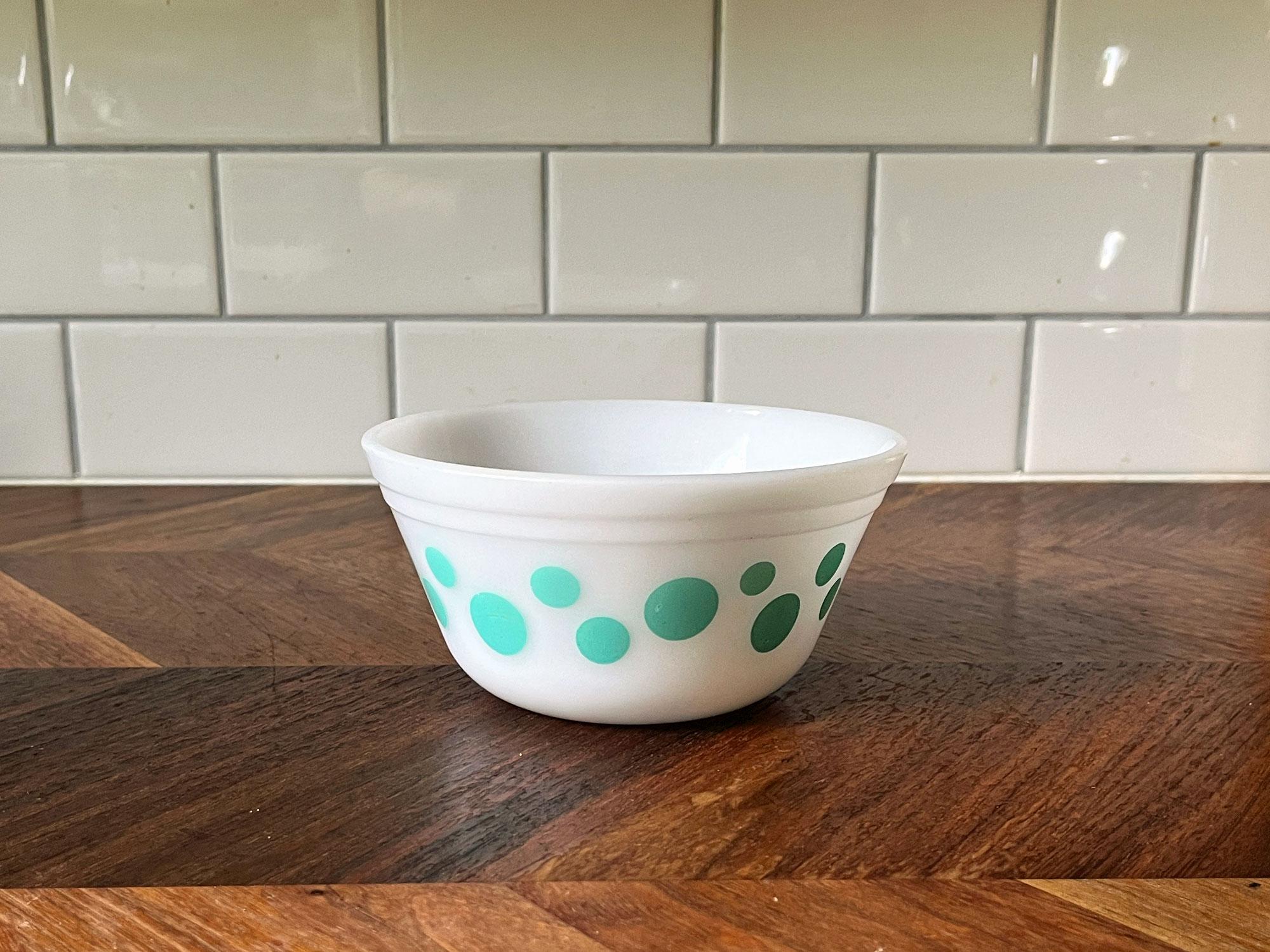 フェデラルfederalアンティークドットボウル ヴィンテージ フェデラル ガラス ターコイズ ポルカドット ミキシング