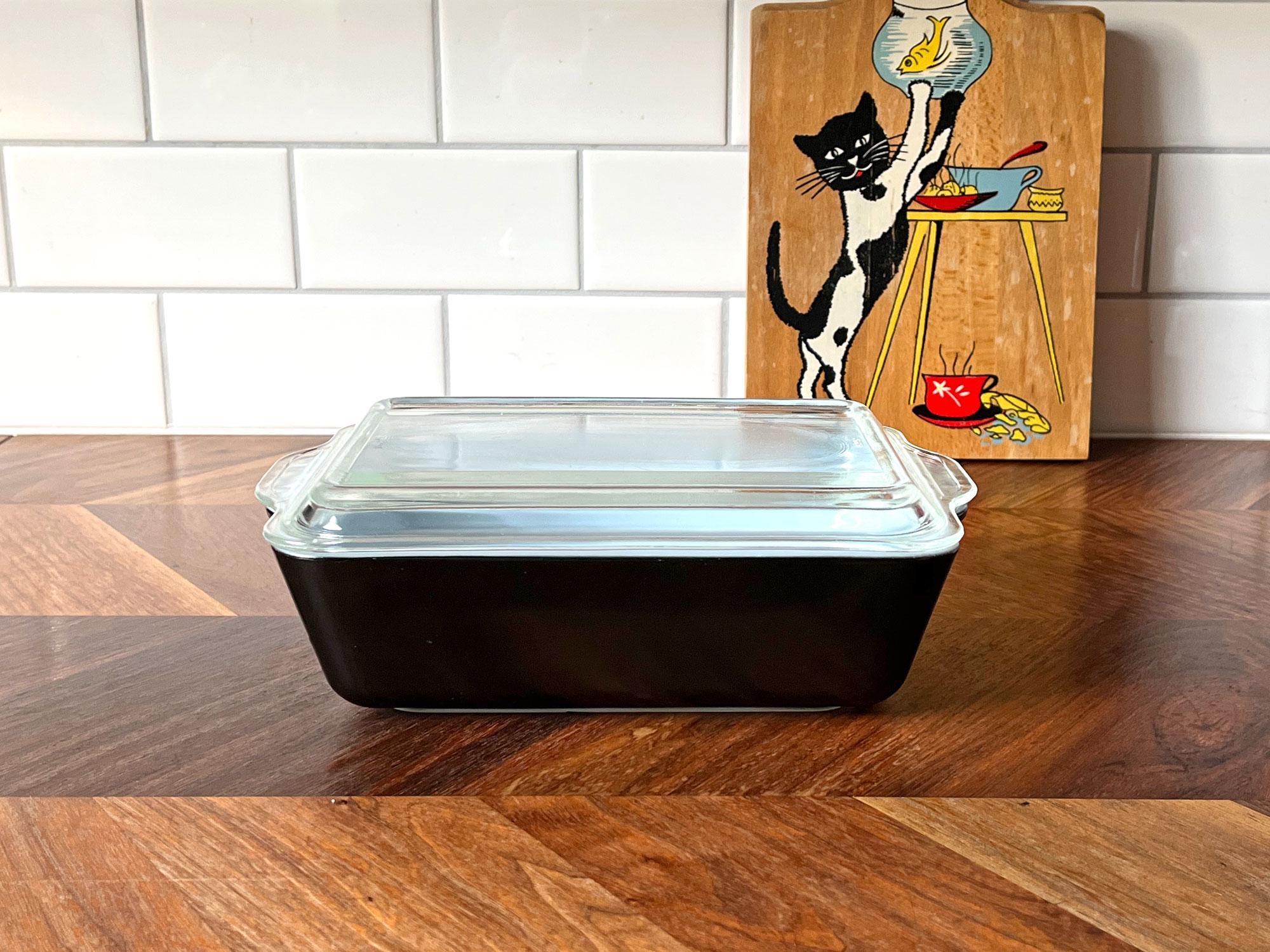 Vintage Pyrex Rodney Kent Black Refrigerator Dish #503 With Lid - Etsy