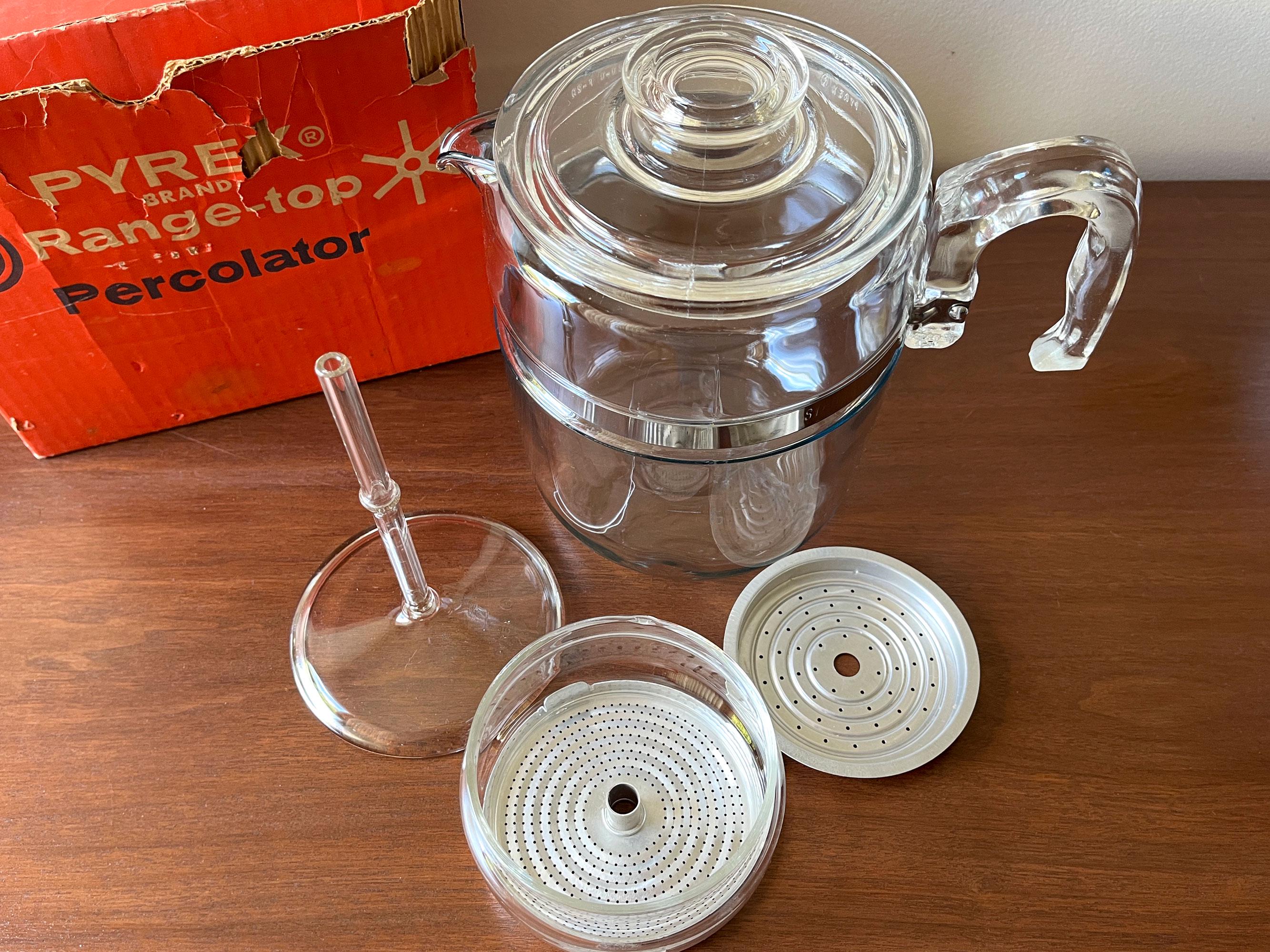 パイレックス　パーコレーター　9カップ　付属品付き ヴィンテージ パイレックス フレームウェア 9カップ パーコレーター