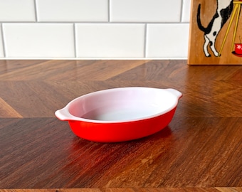 Vintage Pyrex Red Pixie 10 Unzen Kasserolle # 700 schwer zu finden