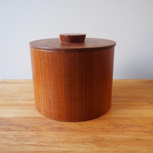 Vintage MCM Scandinavian Style Teak Ice Bucket Small Size
