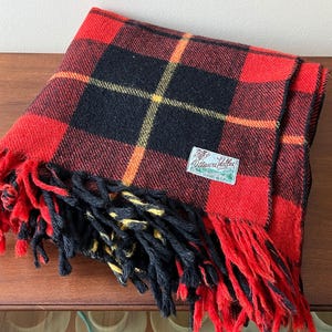 Vintage Ottawa Valley Woolens Pure Wool Plaid Throw made in Canada