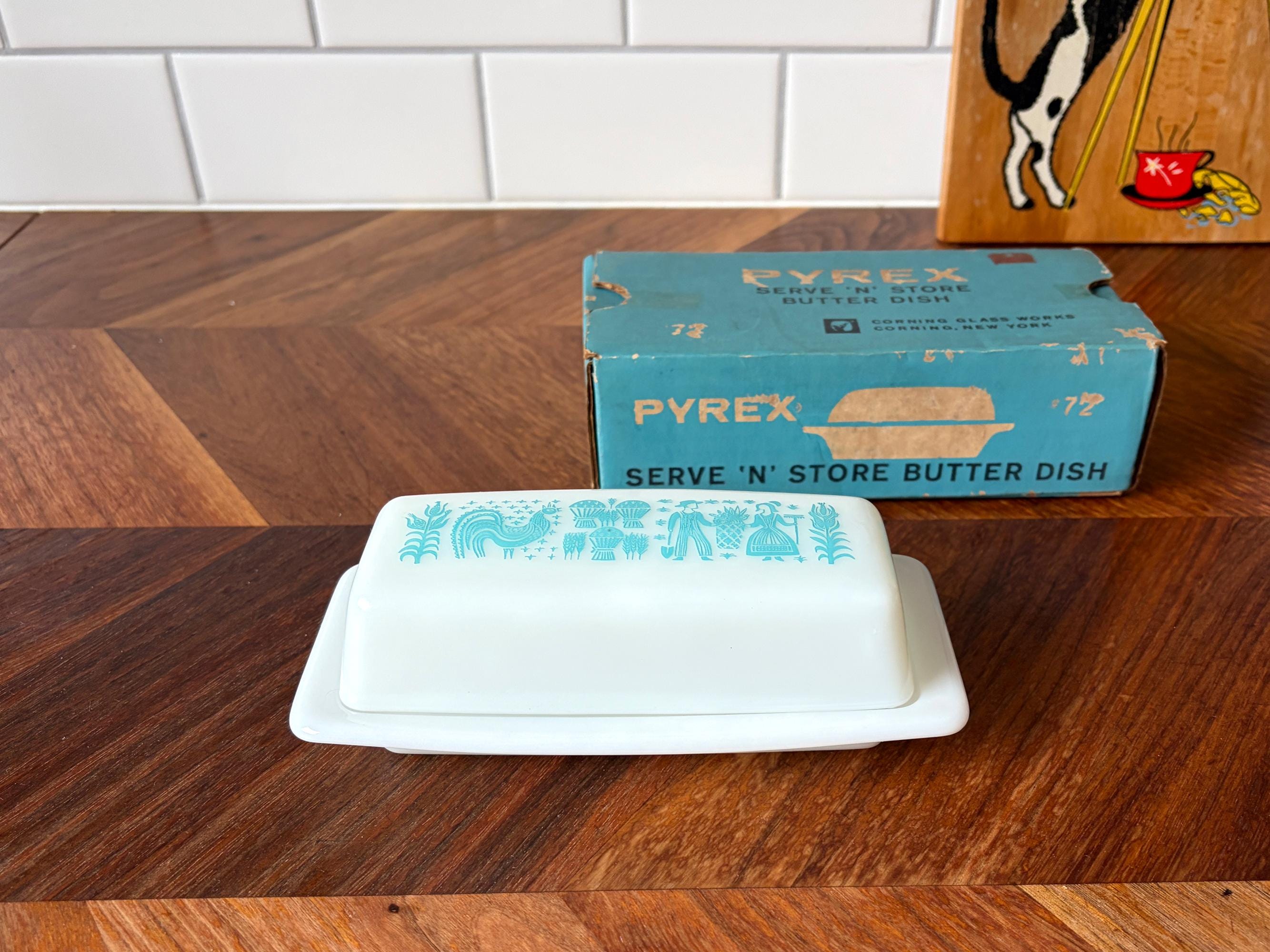 Vintage Pyrex Butterprint Amish Butter Dish With Original Box - Etsy