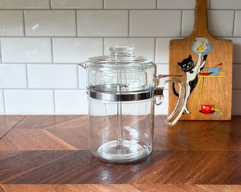 Vintage Pyrex 6 cups Glass Coffee Pot Percolator with inserts