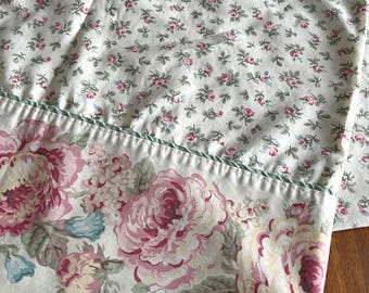 Vintage Laura Ashley Rose Pattern Full size Flat Sheet