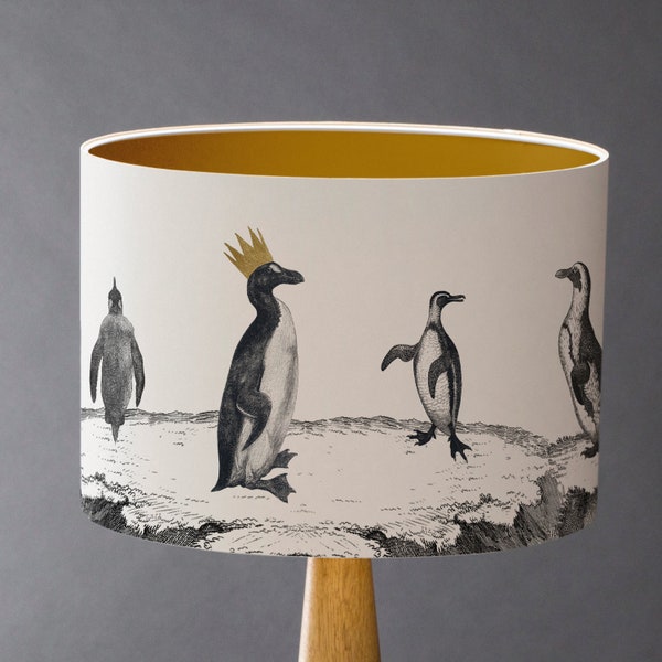 Penguin Parade - Large  Drum Lampshade