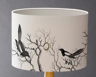 Mischief Makers - Magpies - Small   Drum Lampshade