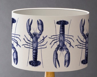 Blue Lobster  - Medium Drum Lampshade