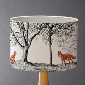 Foxes Small Drum Lampshade image 1