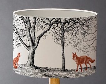 Foxes Small Drum Lampshade
