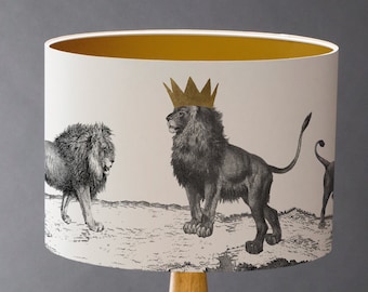 Pride of Lions - Medium  Drum Lampshade
