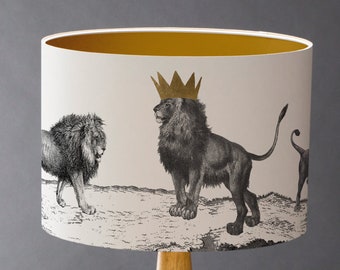 Pride of Lions - Large  Drum Lampshade