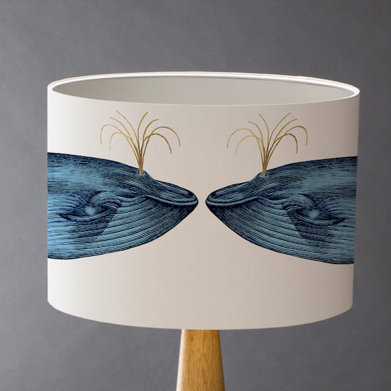 Blue Whale - Large Drum Lampshade