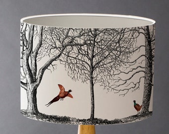 A Flock of Pheasants - Small Drum Lampshade
