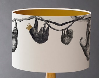 Sloths - Medium  Drum Lampshade