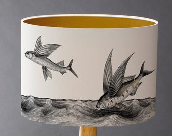 Flying Fish  - Small Drum Lampshade