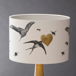 Birds & Bees Small Drum Lampshade