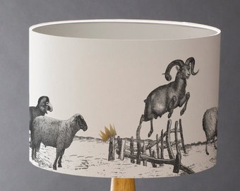 Jumping Sheep Medium Drum Lampshade