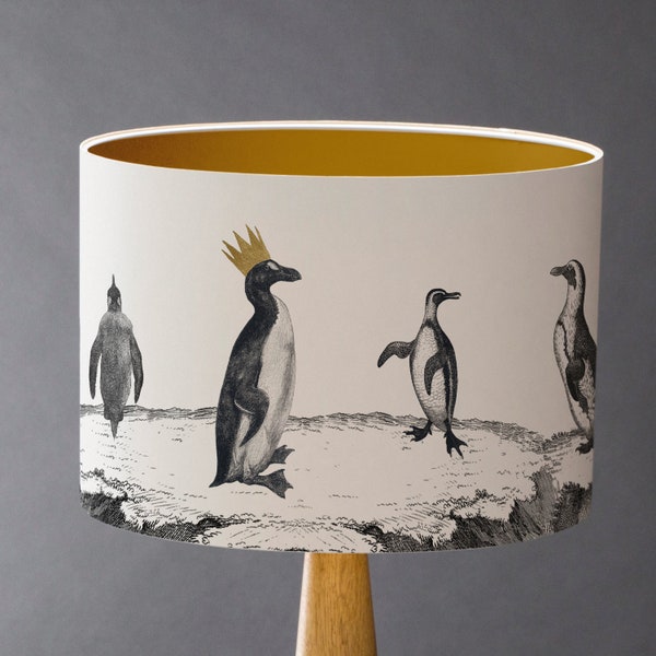 Penguin Parade - Small  Drum Lampshade