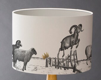 Jumping Sheep Small Drum Lampshade