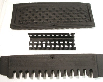 Antique Eagle Brand Wood Burning Stove Parts Front & Ash doors, grate part