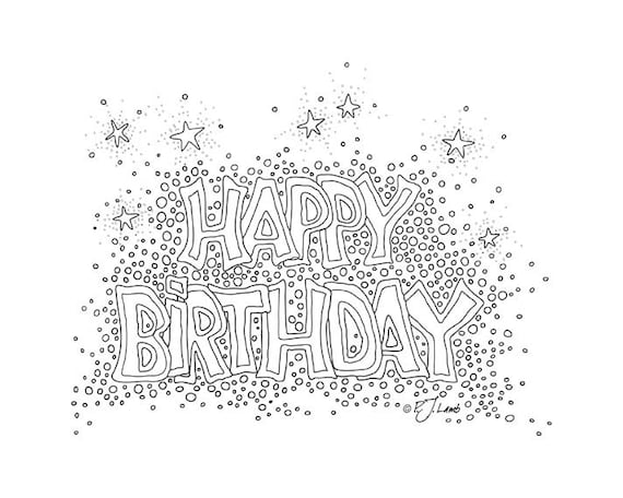 Joyeux Anniversaire Zentangle Noir Et Blanc Graphique Word Etsy Joyeux Anniversaire Zentangle Noir Et Blanc Graphique Word Etsy