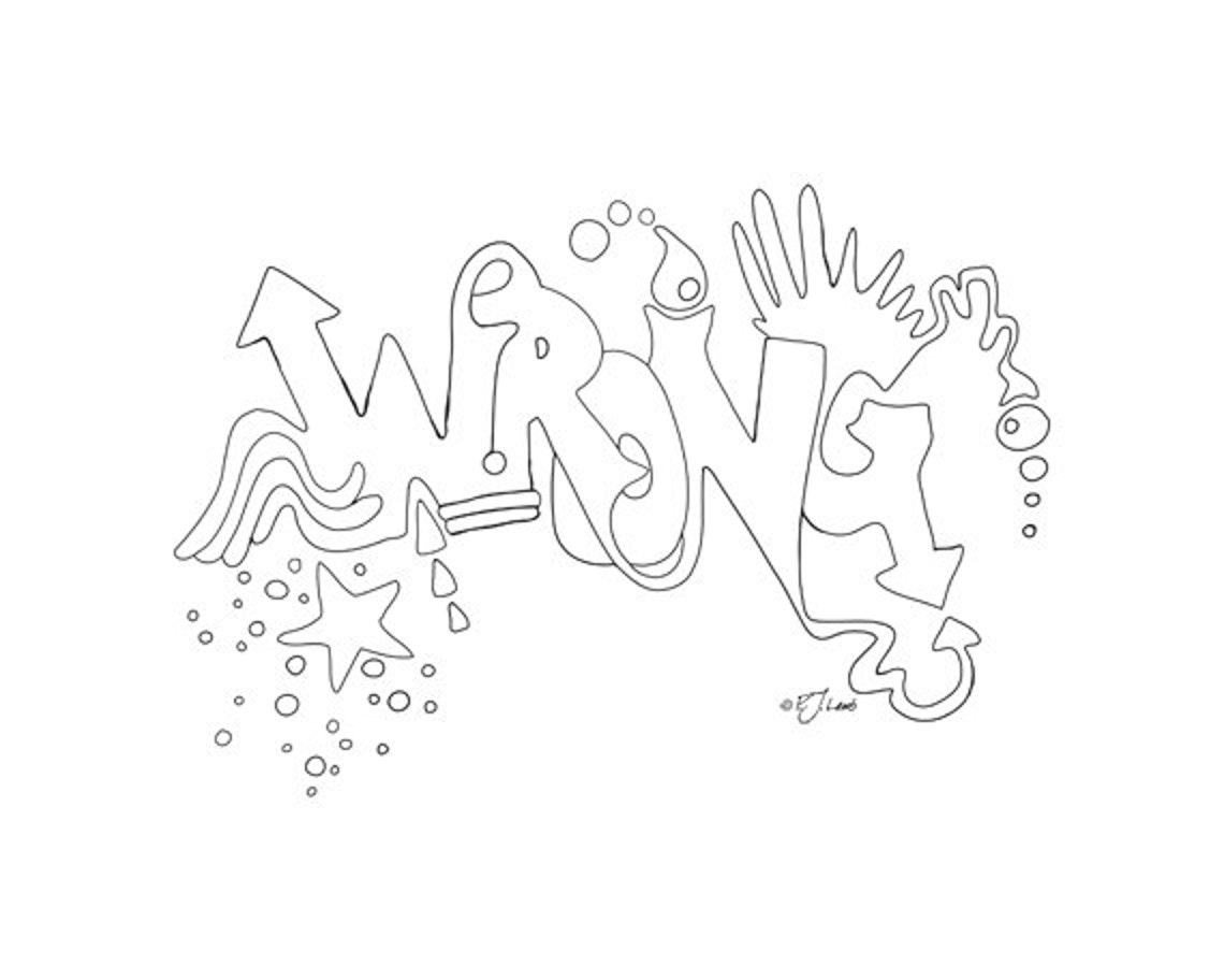 Wrong, Black and White Graphic Word Art Print, Reproduced From Original ...