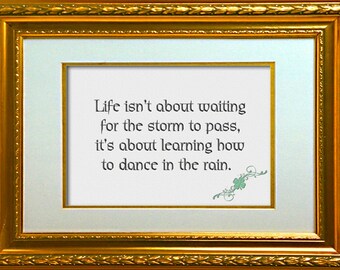 Dance In The Rain, Original Digital Art Composition Photo Print, Fancy Border, Shamrock, Irish Wisdom