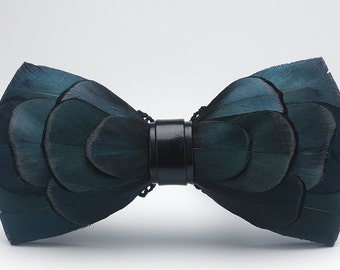 Real  Lady Amherst's pheasant Feathers Handmade Bowtie bow tie