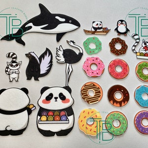 Please, Mr. Panda Story Felt Set With Donuts Matching Game - Etsy