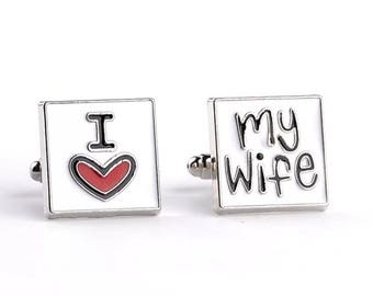 Wedding CuffLinks I love my wife cuff links